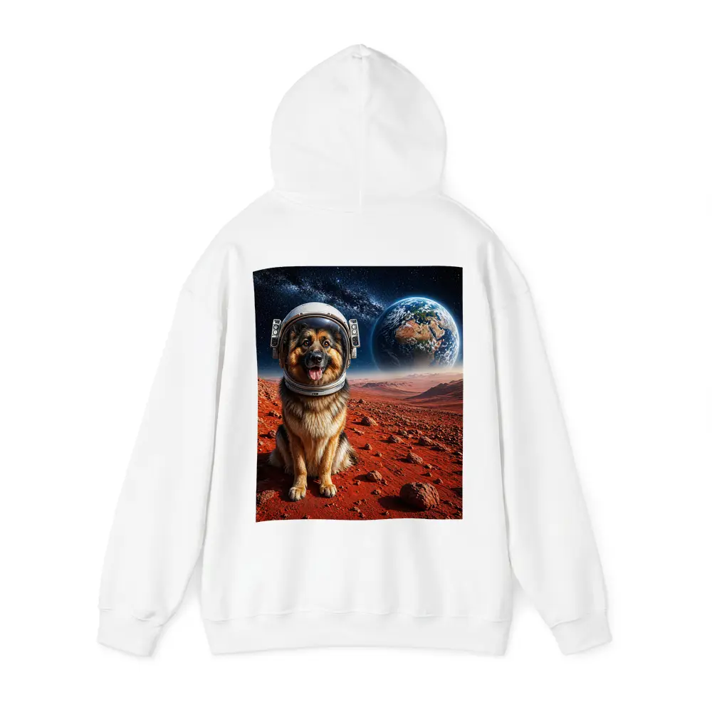 German Shepherd Astronaut on Mars Surface – Hoodies