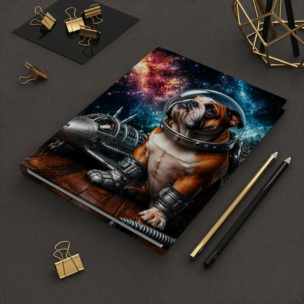 English Bulldog Astronaut Space Galaxy Art – Notebooks