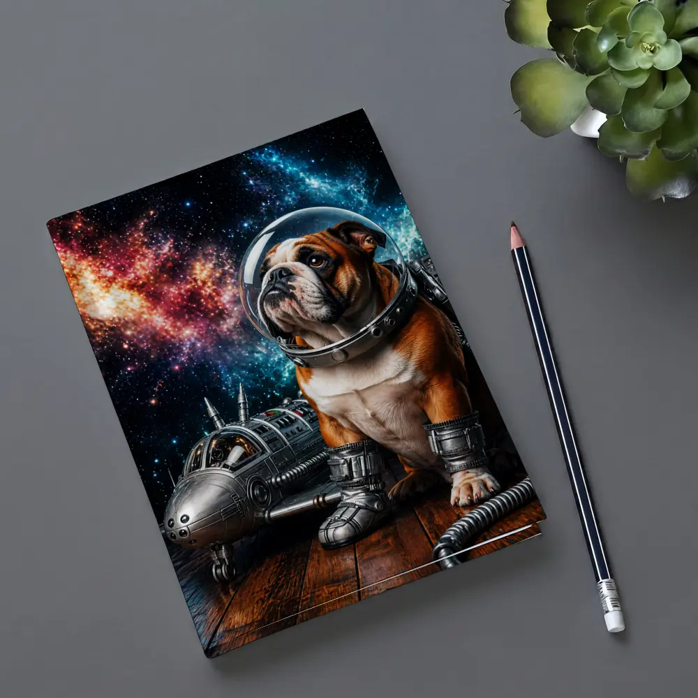 English Bulldog Astronaut Space Galaxy Art – Notebooks