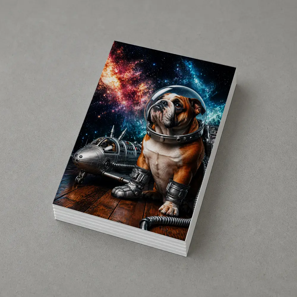 English Bulldog Astronaut Space Galaxy Art – Postcards