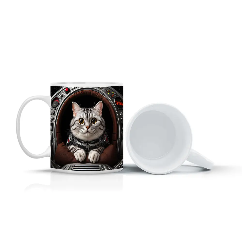 American Shorthair Cat Astronaut Starship Cockpit – Mugs