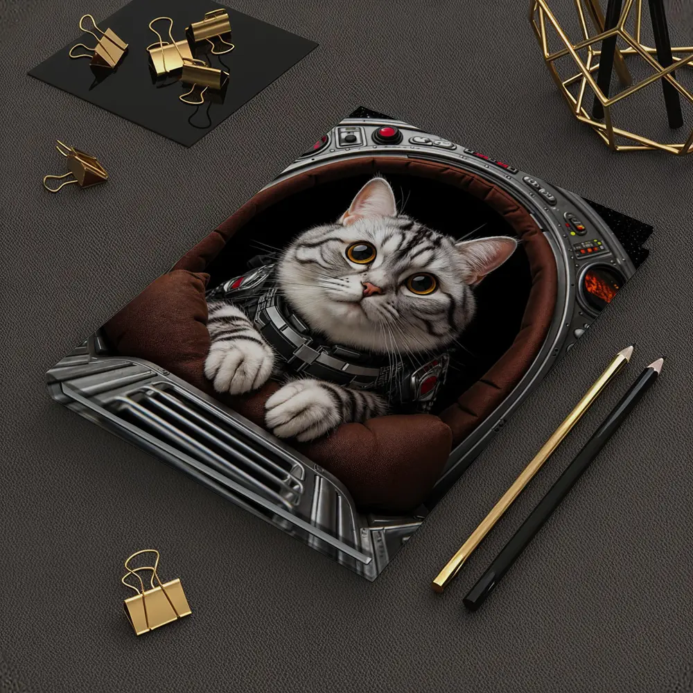 American Shorthair Cat Astronaut Starship Cockpit – Notebooks