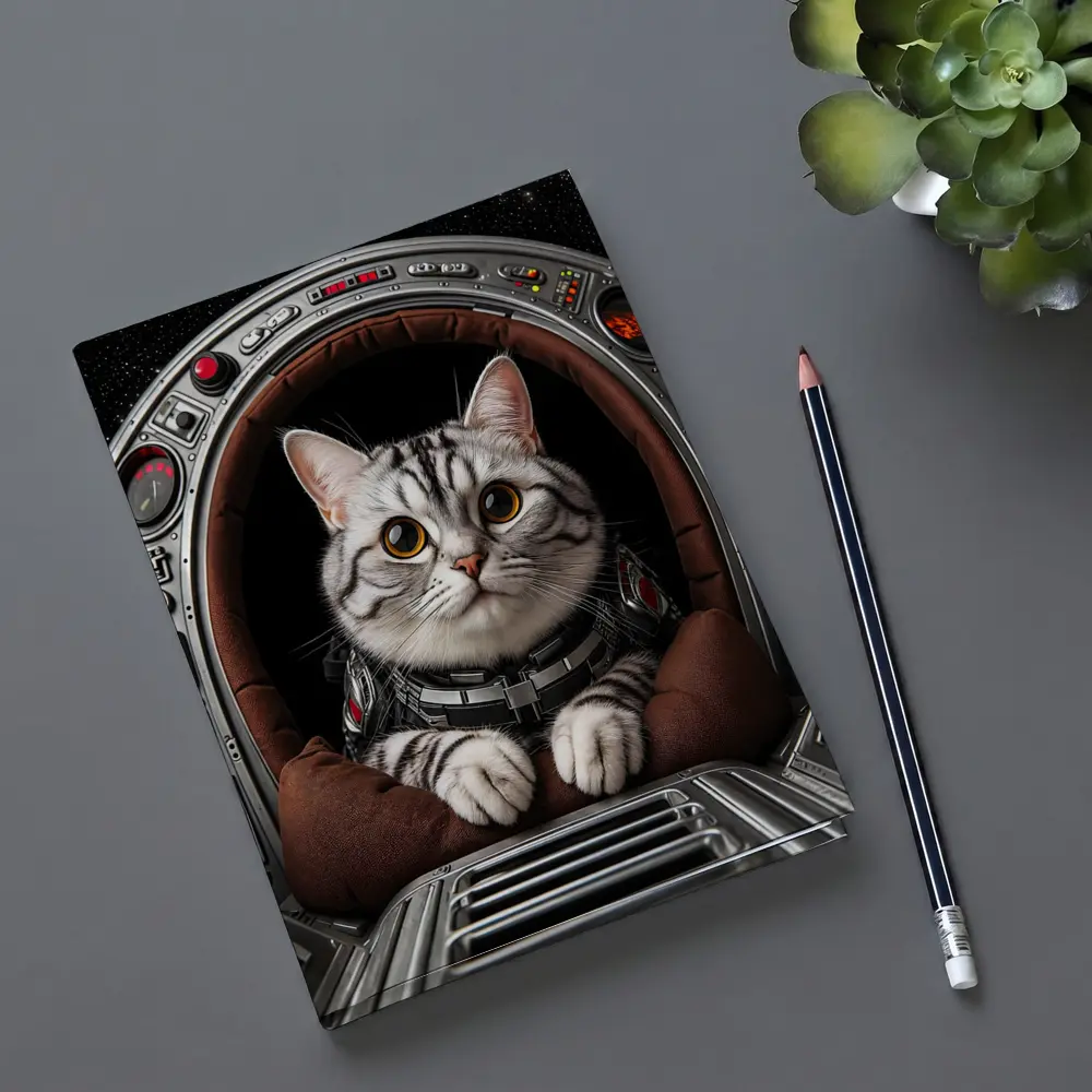 American Shorthair Cat Astronaut Starship Cockpit – Notebooks