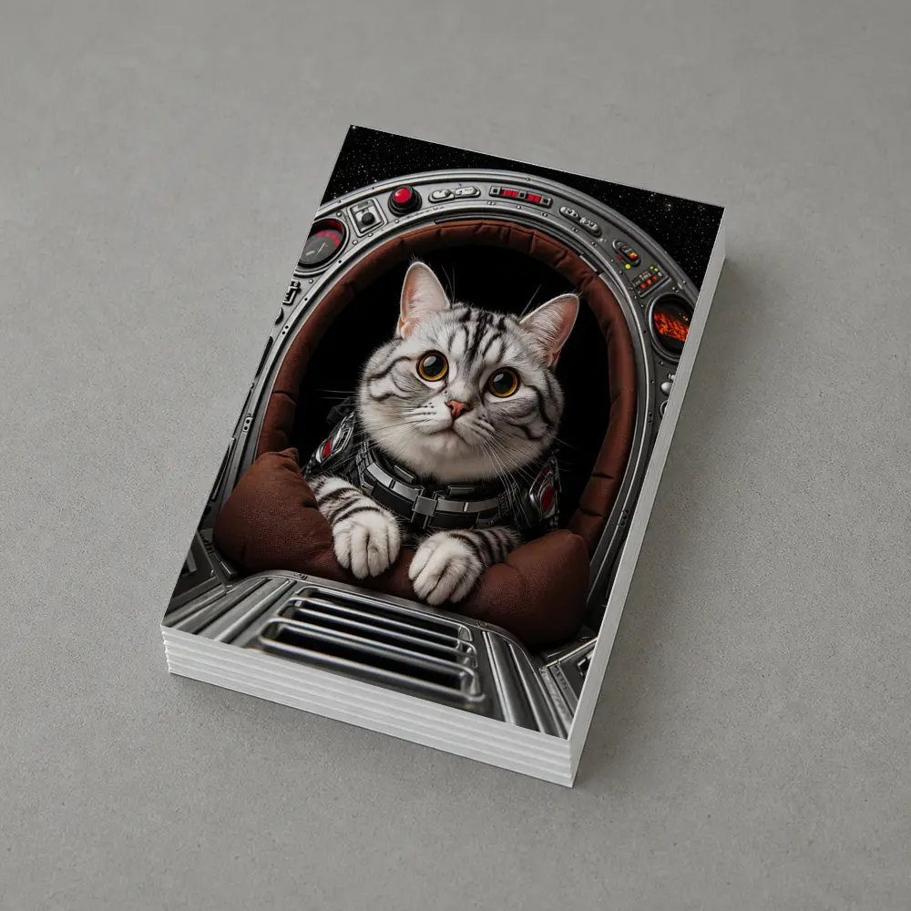American Shorthair Cat Astronaut Starship Cockpit – Postcards