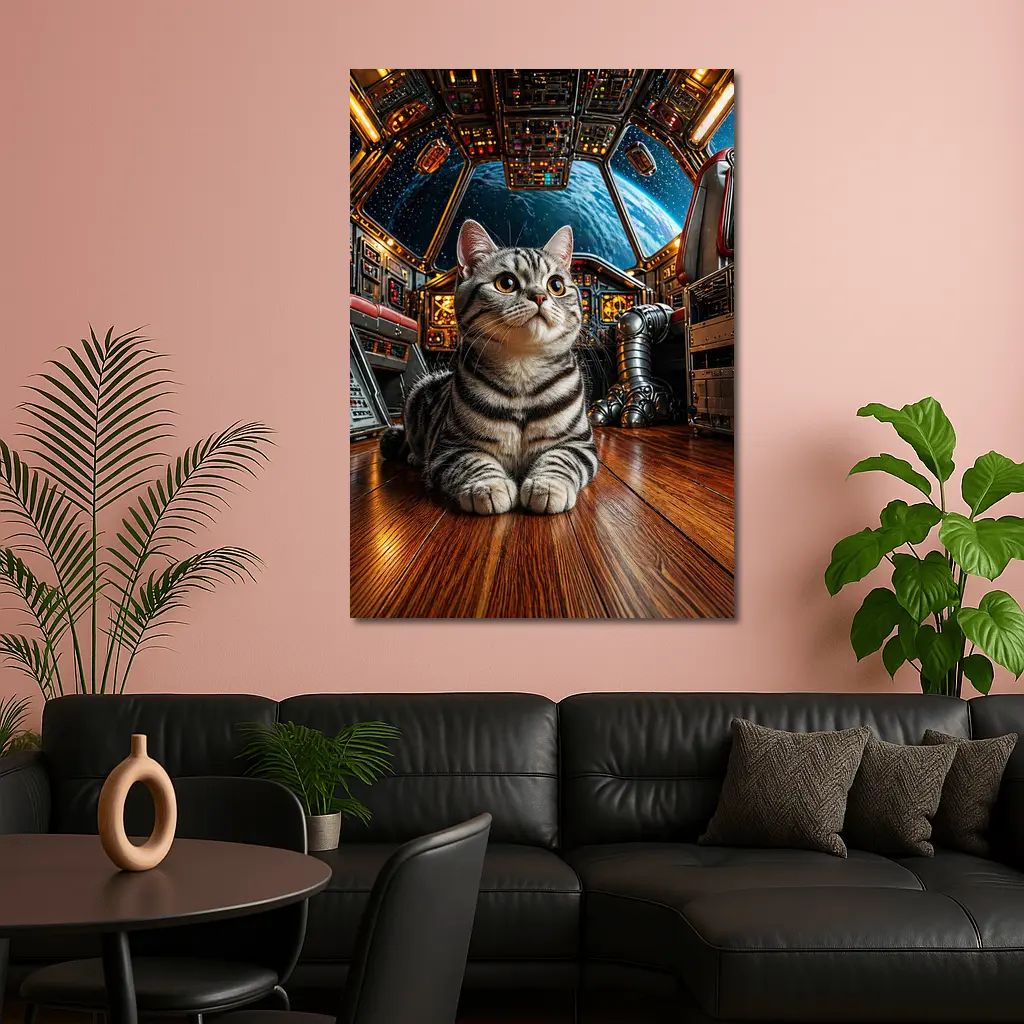 American Shorthair Cat Space Station Cockpit – Wall Art