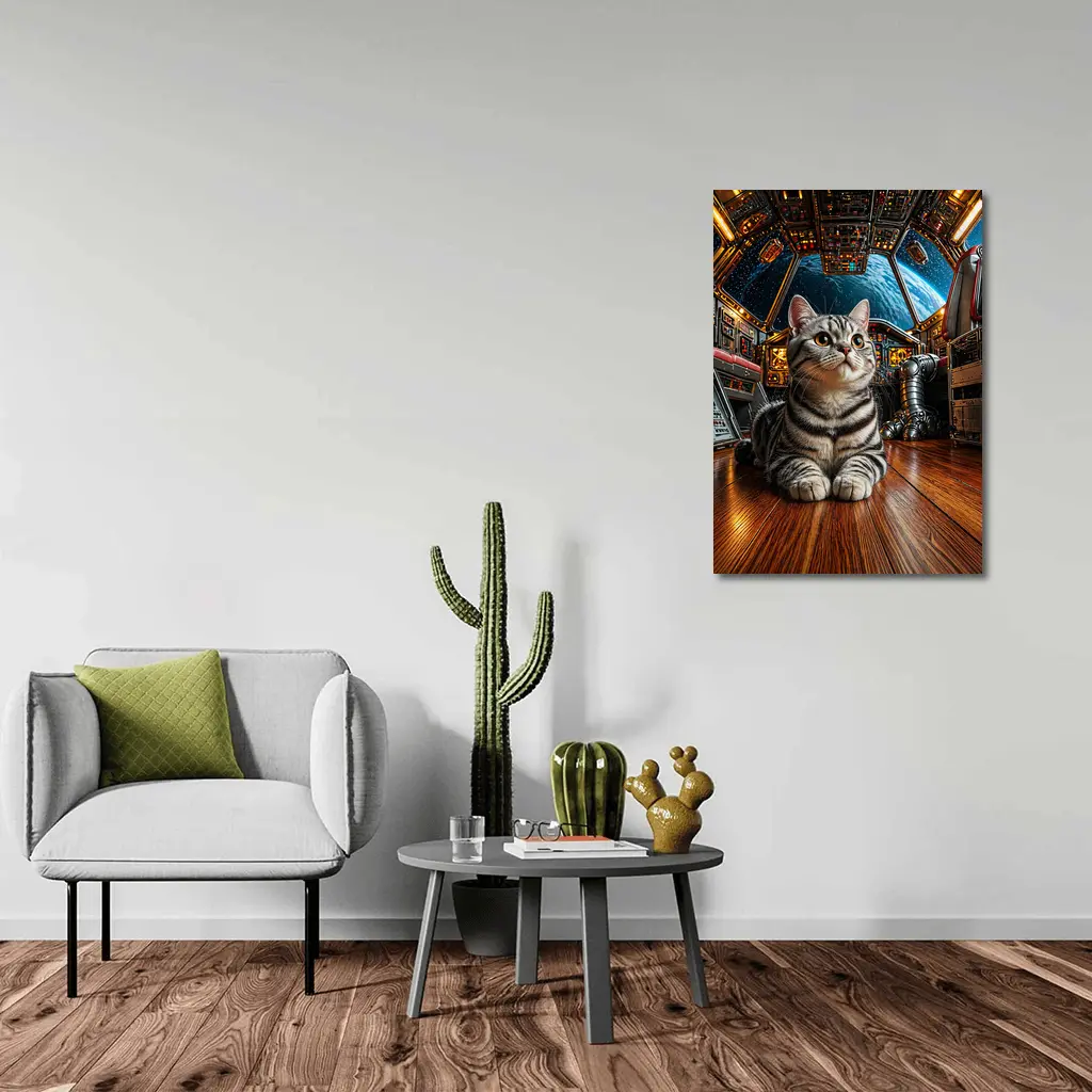 American Shorthair Cat Space Station Cockpit – Wall Art
