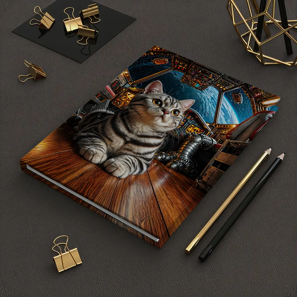 American Shorthair Cat Space Station Cockpit – Notebooks