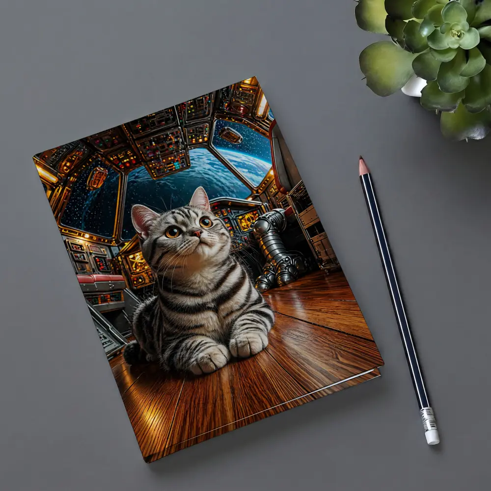American Shorthair Cat Space Station Cockpit – Notebooks