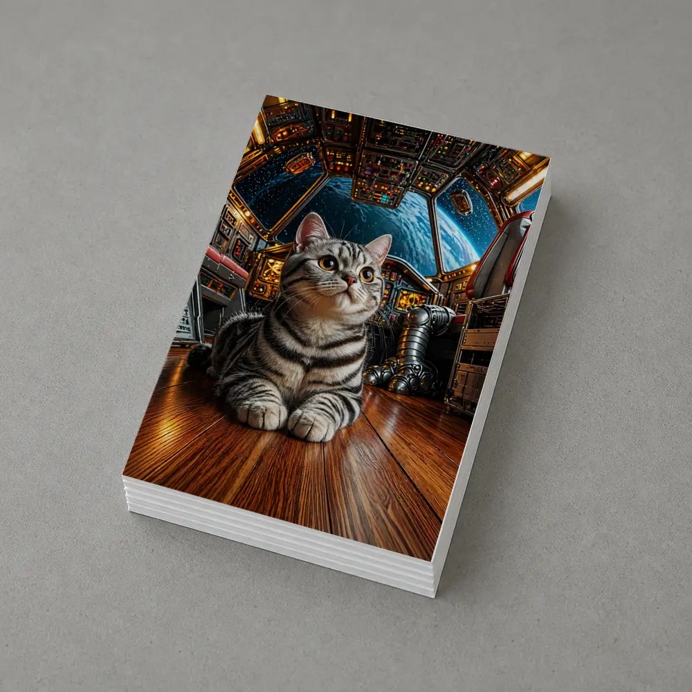 American Shorthair Cat Space Station Cockpit – Postcards