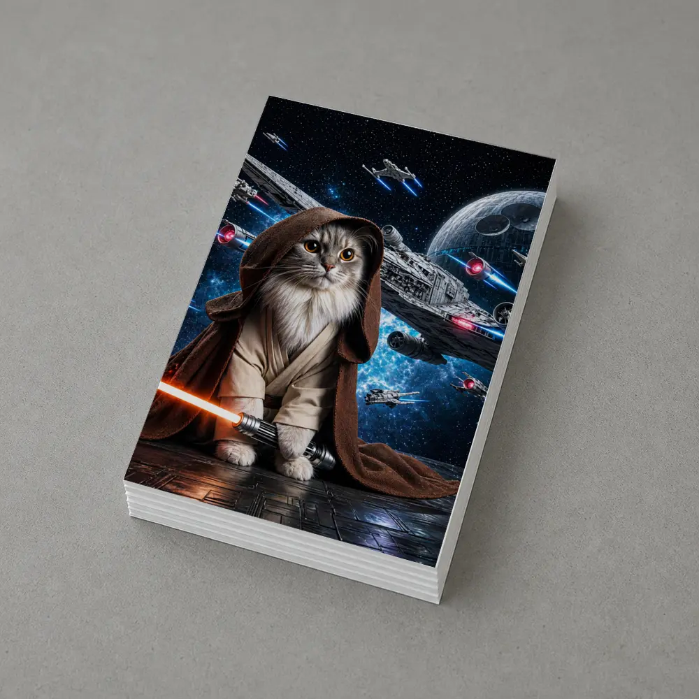 Jedi Cat With Lightsaber In Space – Postcards