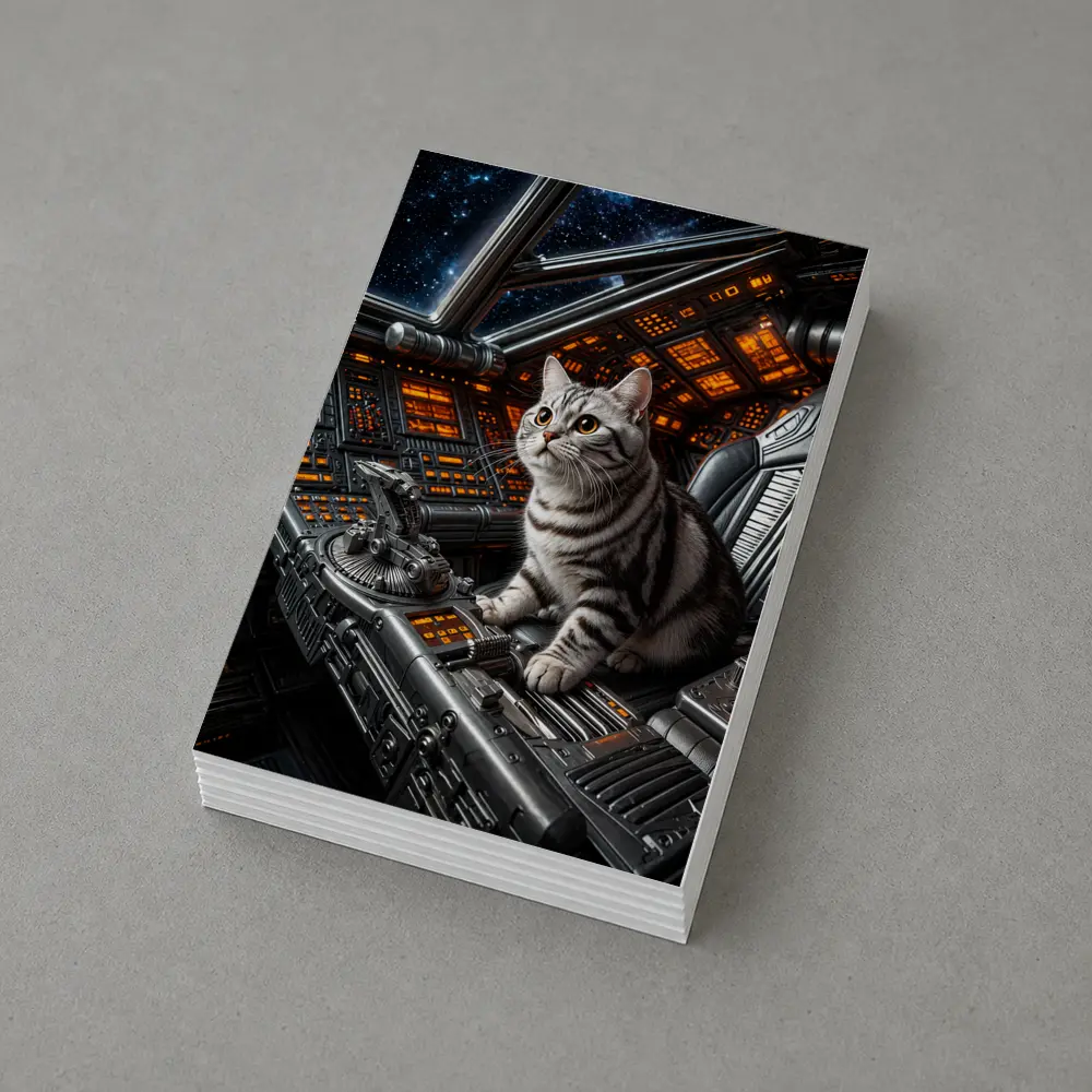 American Shorthair Cat Spaceship Cockpit Stars – Postcards