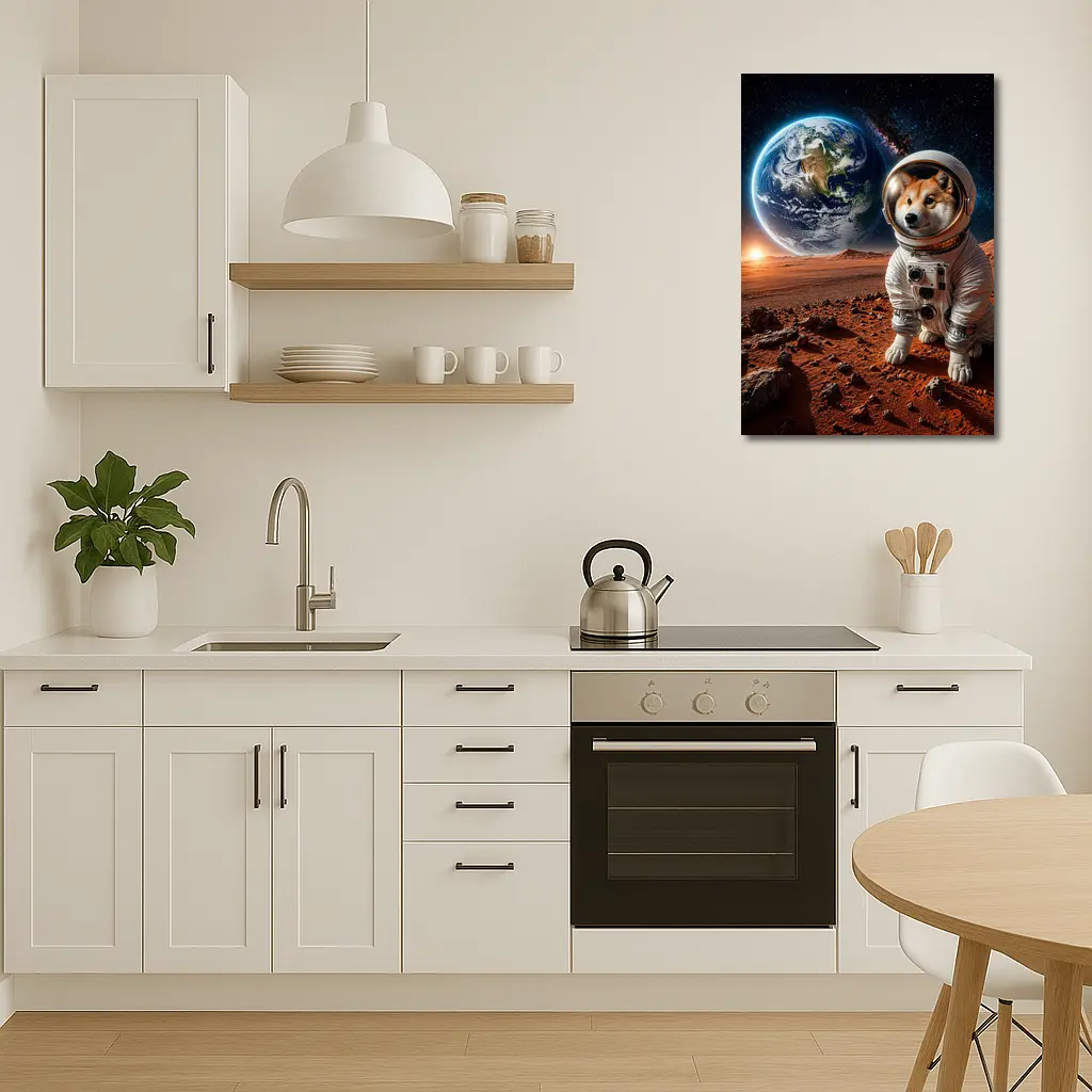 Shiba Inu Astronaut on Mars Space – Wall Art