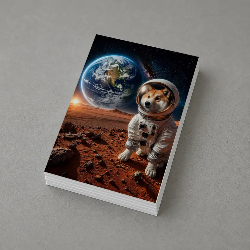 Shiba Inu Astronaut on Mars Space – Postcards