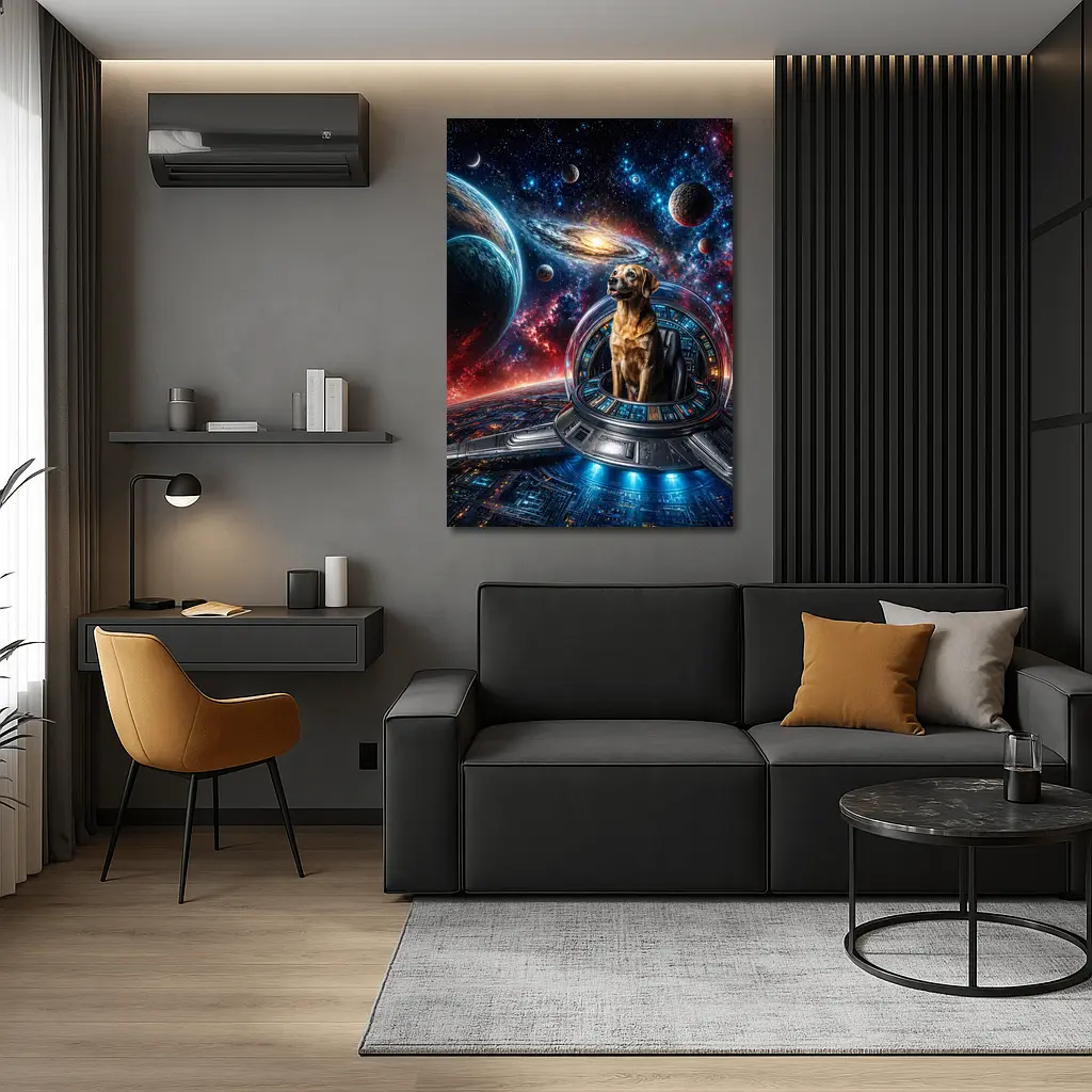 Labrador Dog Pilot Spaceship Galaxy Universe – Wall Art