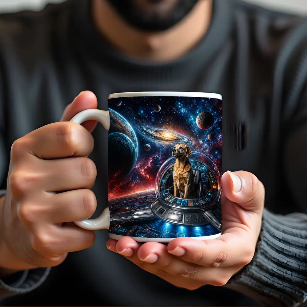Labrador Dog Pilot Spaceship Galaxy Universe – Mugs