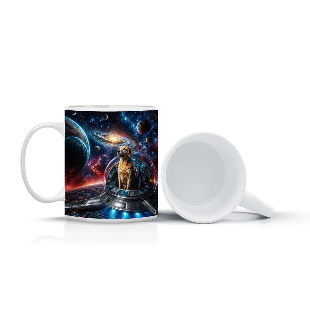 Labrador Dog Pilot Spaceship Galaxy Universe – Mugs