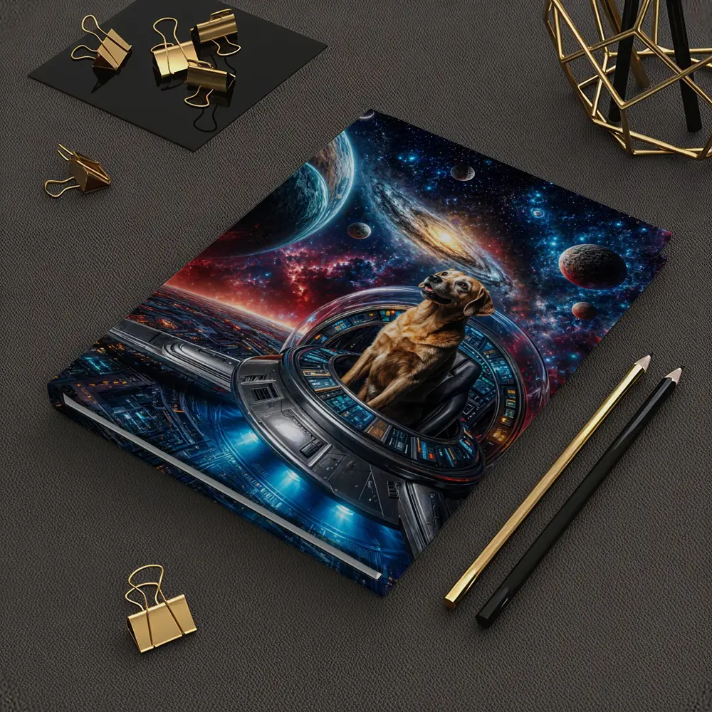 Labrador Dog Pilot Spaceship Galaxy Universe – Notebooks