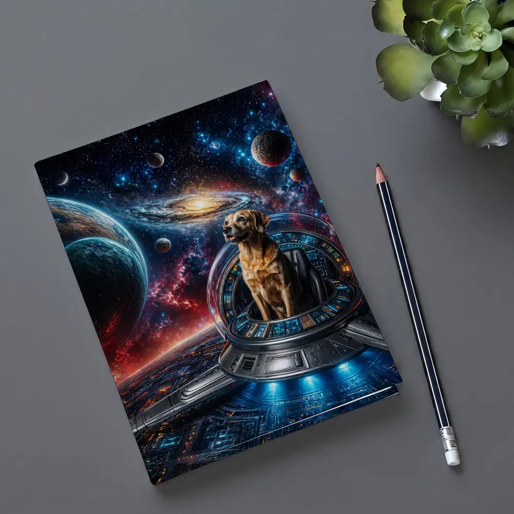 Labrador Dog Pilot Spaceship Galaxy Universe – Notebooks