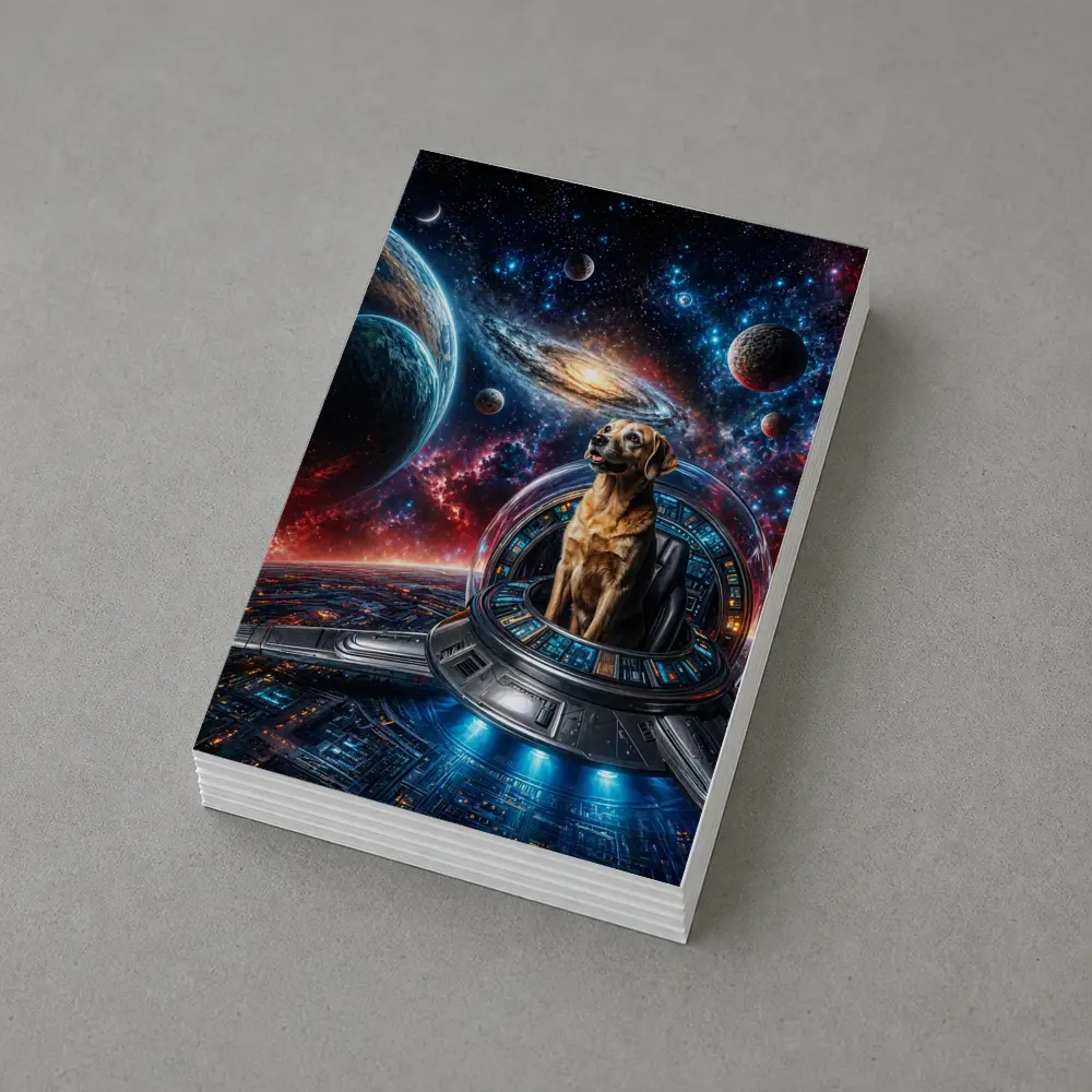 Labrador Dog Pilot Spaceship Galaxy Universe – Postcards