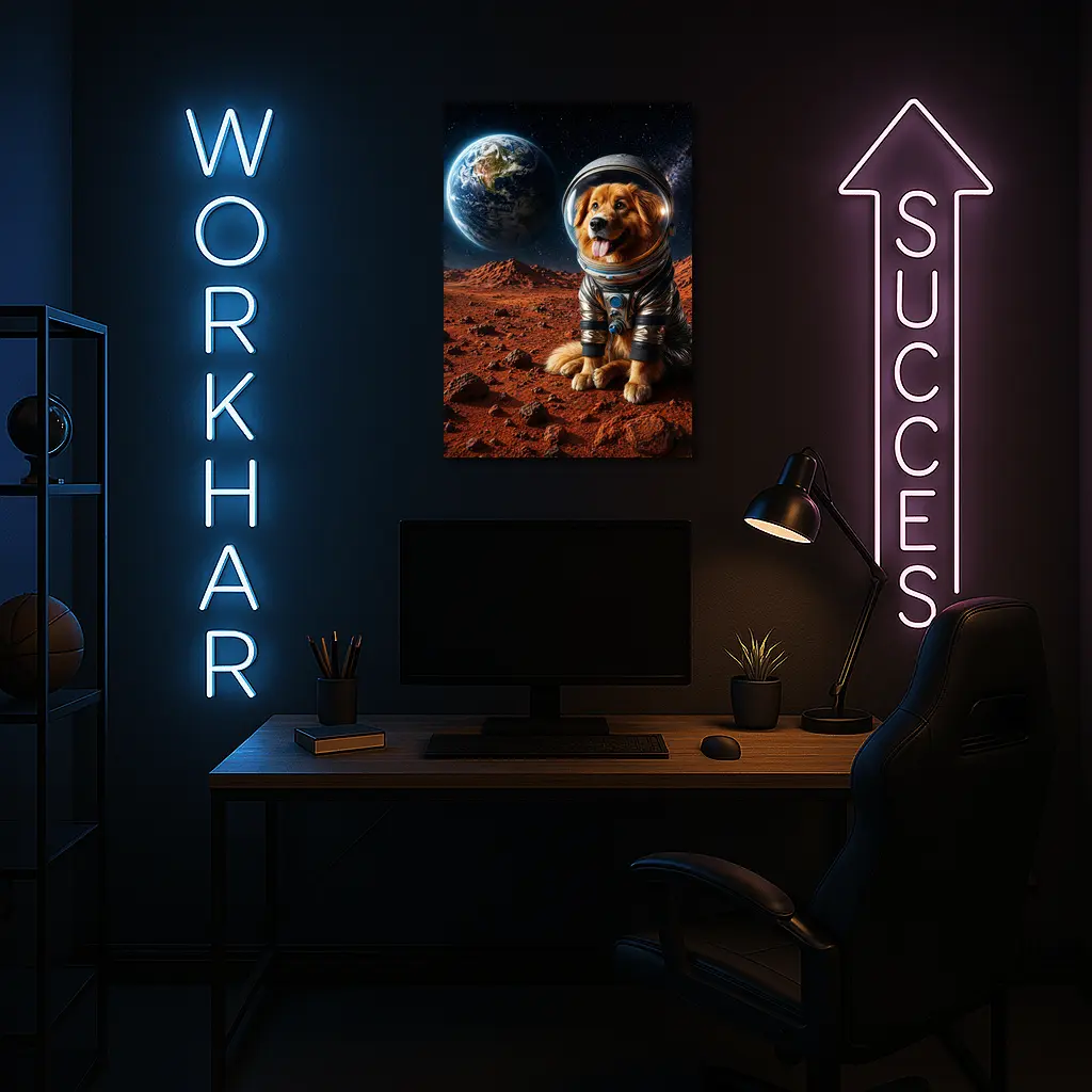 Golden Retriever Astronaut Dog On Mars – Wall Art