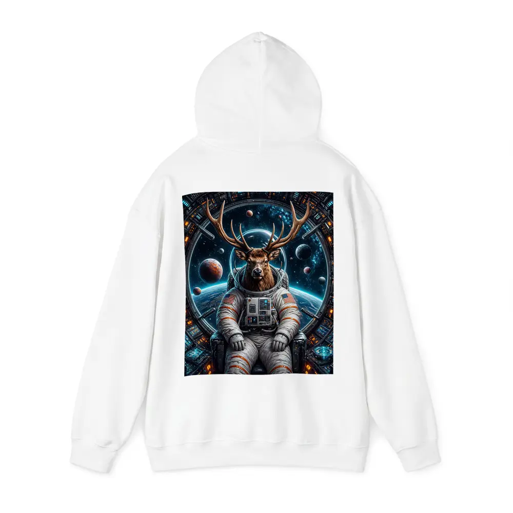 Deer Astronaut Sitting in Space Station – Hoodies