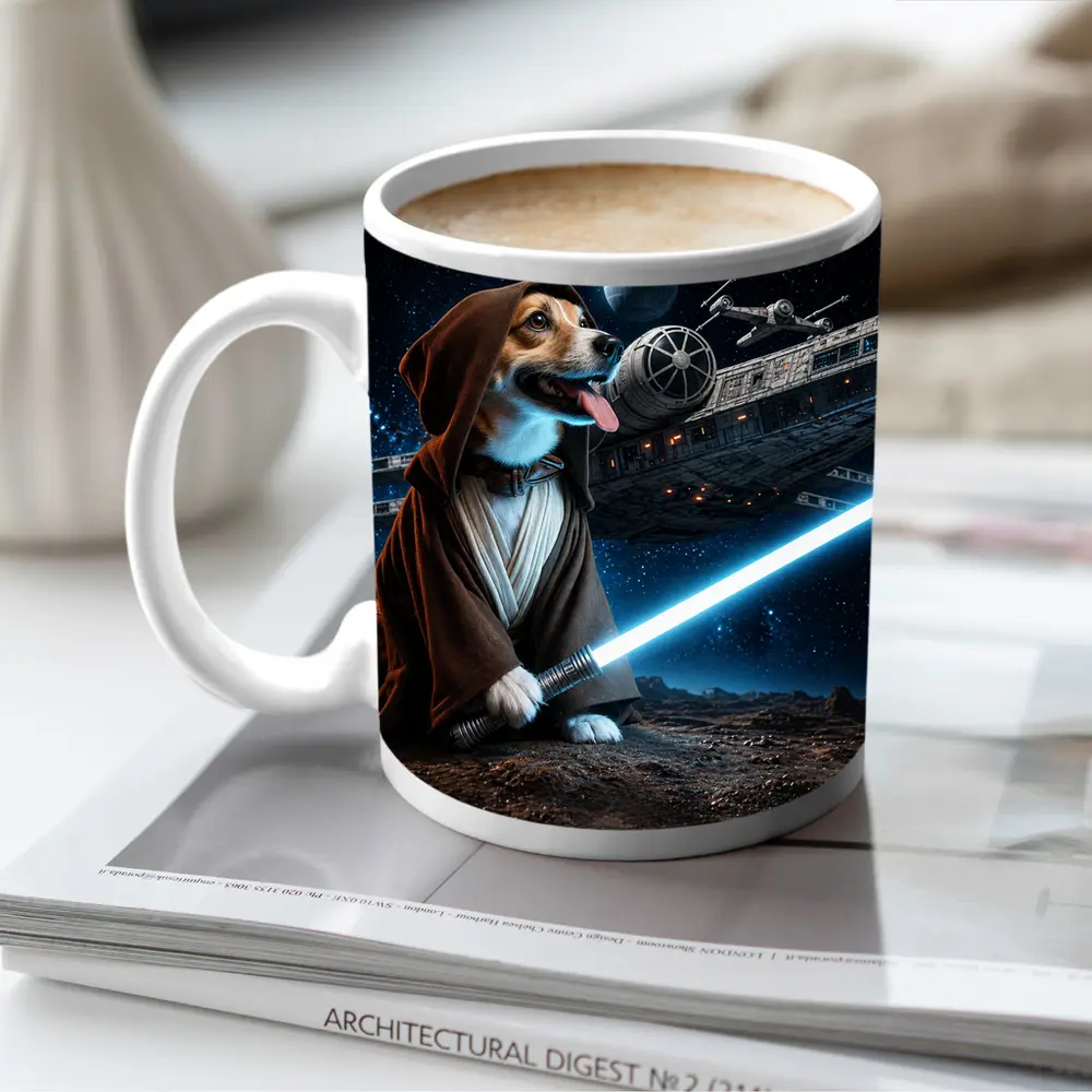 Beagle Jedi Knight Lightsaber Space Battle – Mugs