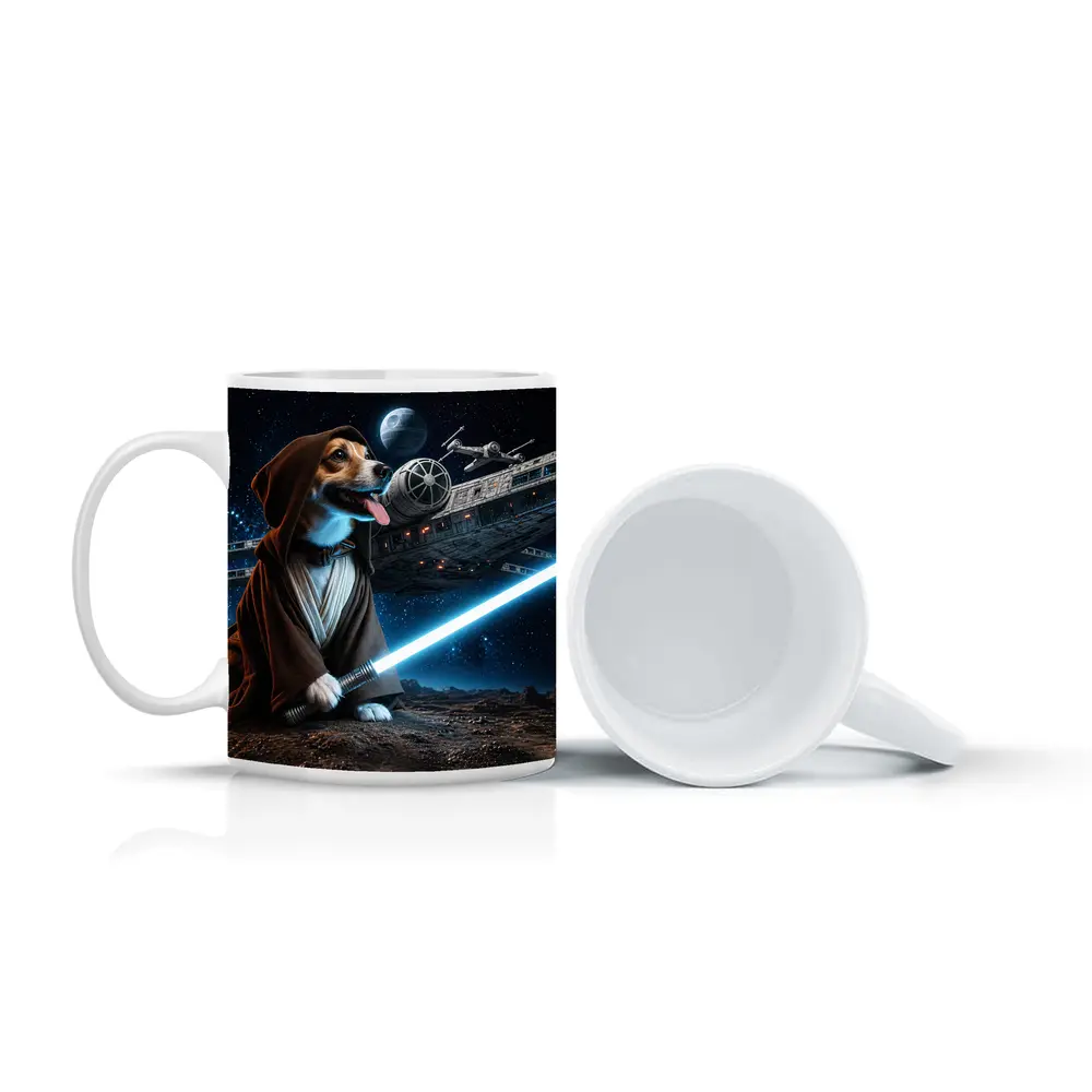 Beagle Jedi Knight Lightsaber Space Battle – Mugs