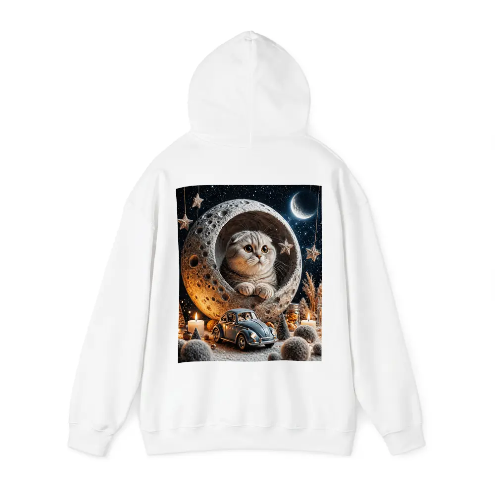 Scottish Fold Cat Moon Night Stars Scene – Hoodies