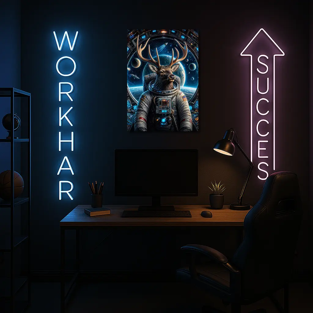 Deer Astronaut Space Station Universe Art – Wall Art