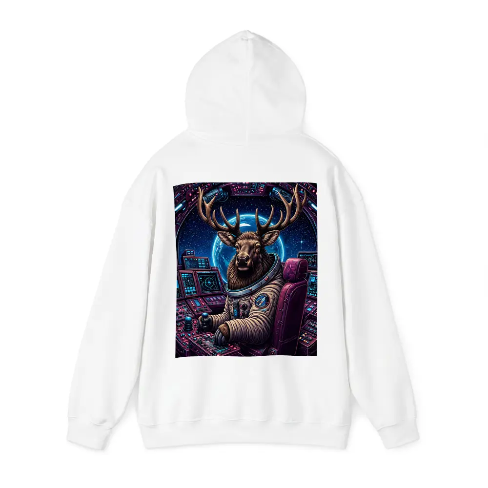 Moose Astronaut Piloting Spaceship In Space – Hoodies