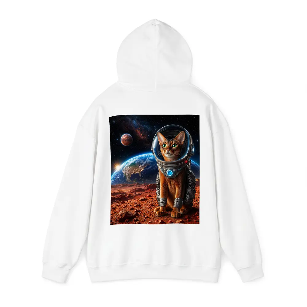 Abyssinian Cat Astronaut on Mars Surface – Hoodies