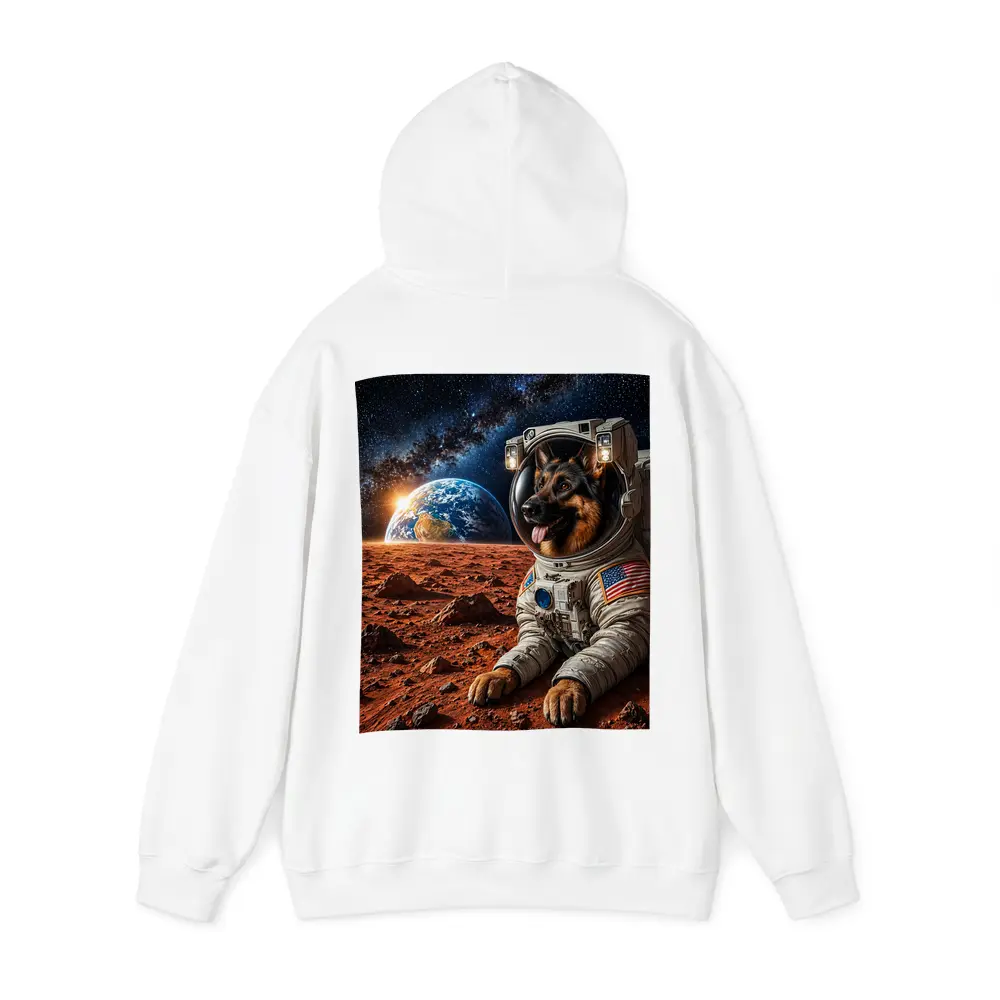German Shepherd Astronaut On Mars Space – Hoodies