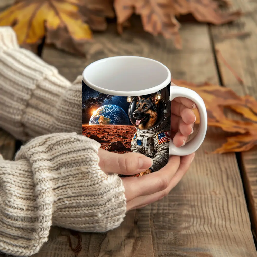 German Shepherd Astronaut On Mars Space – Mugs