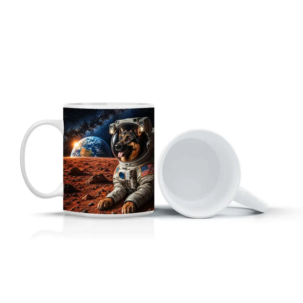 German Shepherd Astronaut On Mars Space – Mugs
