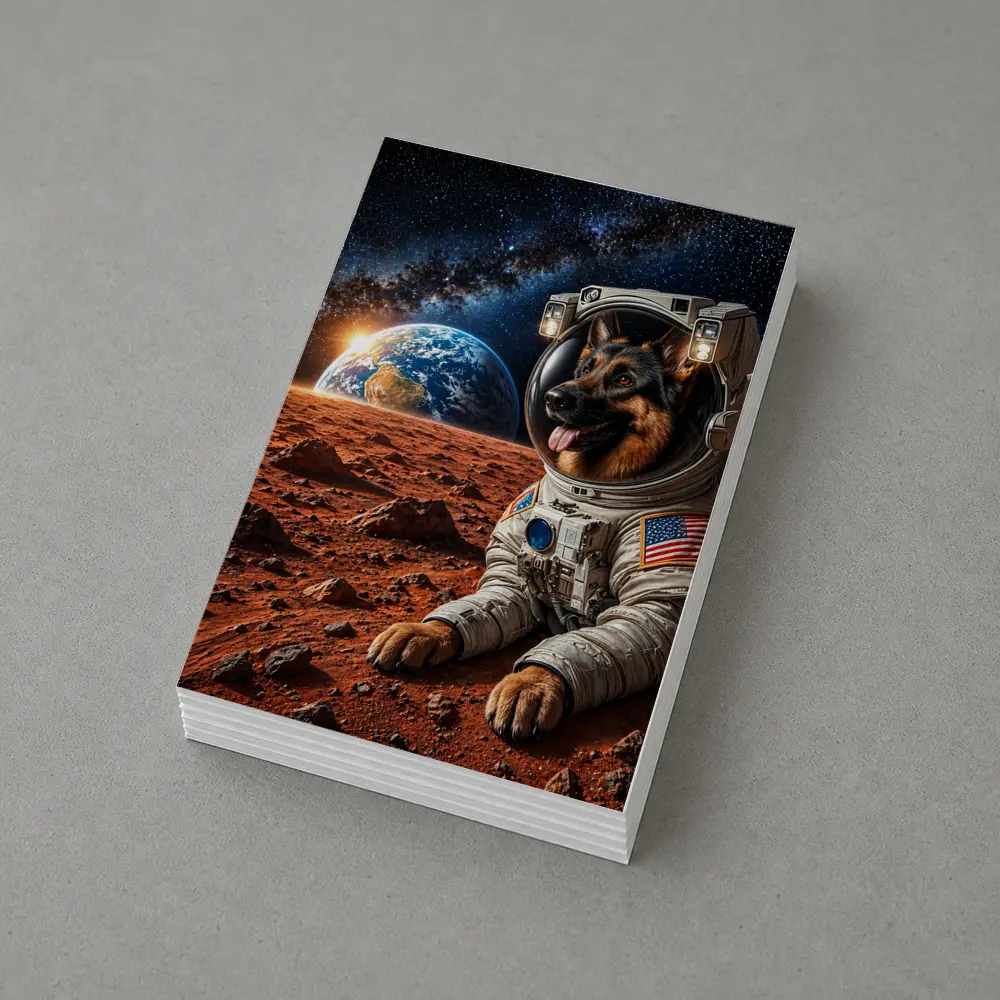 German Shepherd Astronaut On Mars Space – Postcards