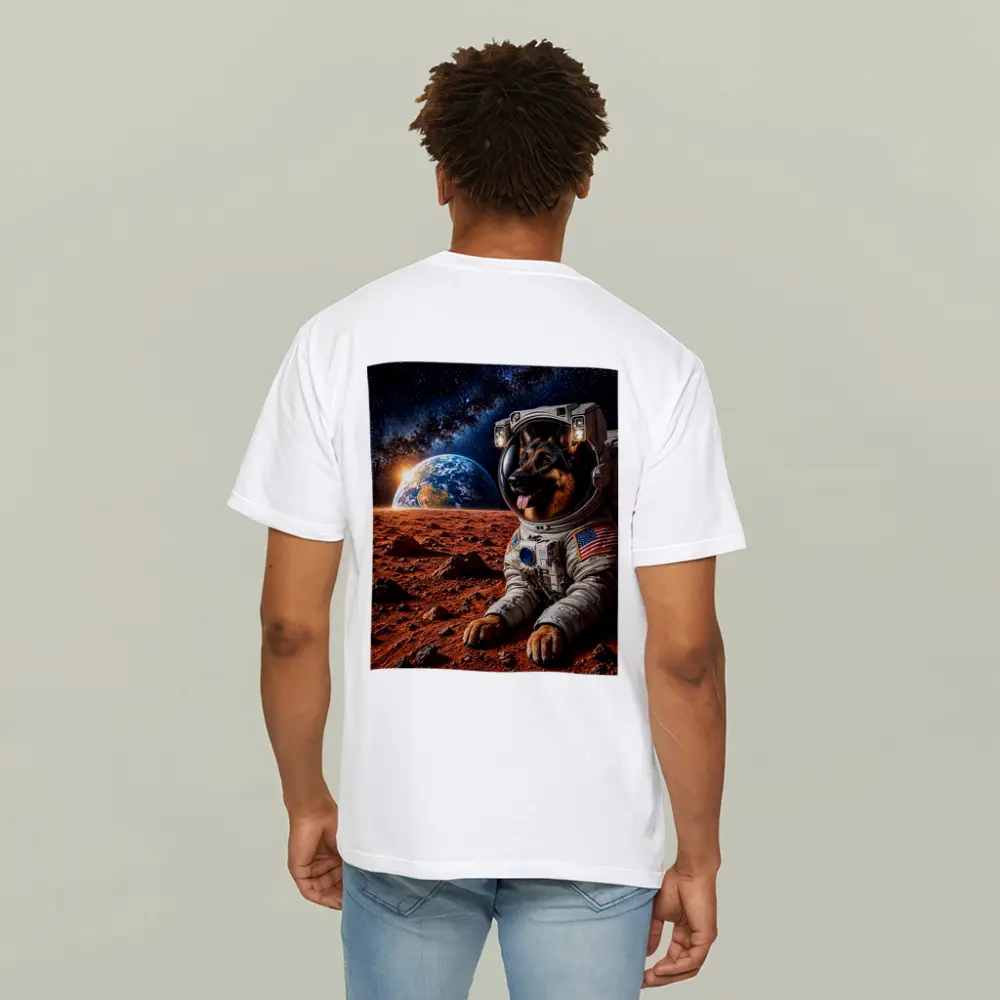 German Shepherd Astronaut On Mars Space – T-Shirts