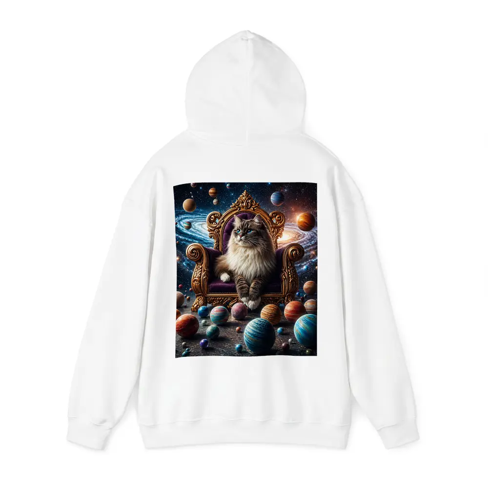 Ragdoll Cat Seated On Cosmic Galaxy Throne – Hoodies