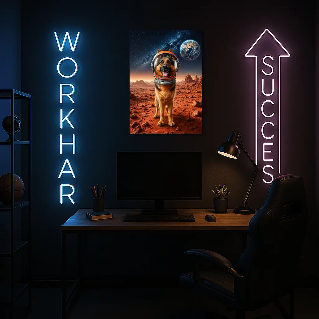 German Shepherd Astronaut On Mars Space – Wall Art