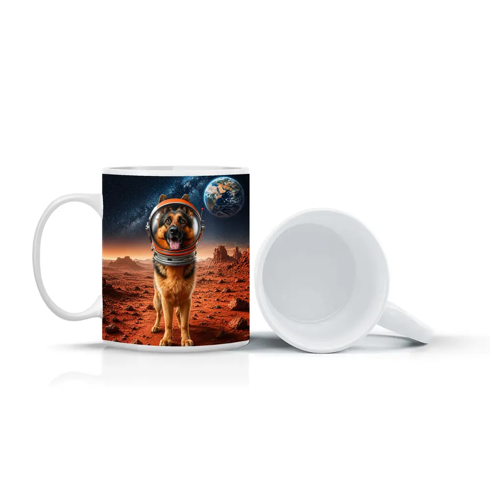 German Shepherd Astronaut On Mars Space – Mugs