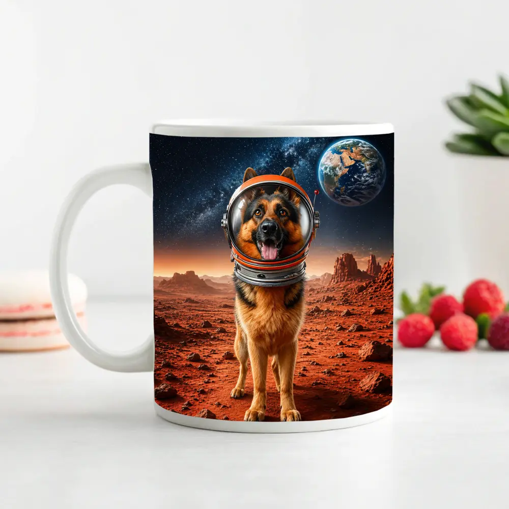 German Shepherd Astronaut On Mars Space – Mugs