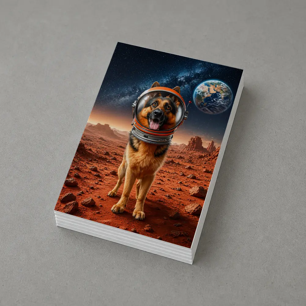 German Shepherd Astronaut On Mars Space – Postcards