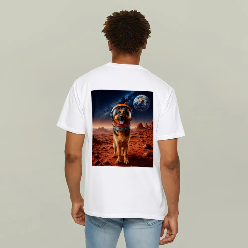 German Shepherd Astronaut On Mars Space – T-Shirts