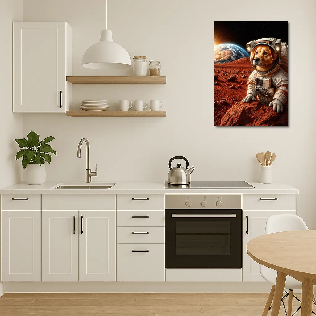 Labrador Astronaut Dog on Mars Surface – Wall Art