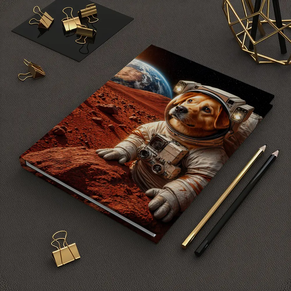 Labrador Astronaut Dog on Mars Surface – Notebooks
