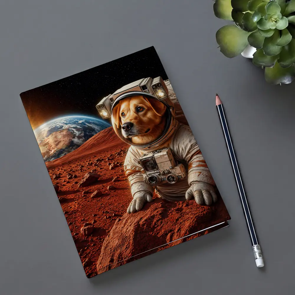 Labrador Astronaut Dog on Mars Surface – Notebooks