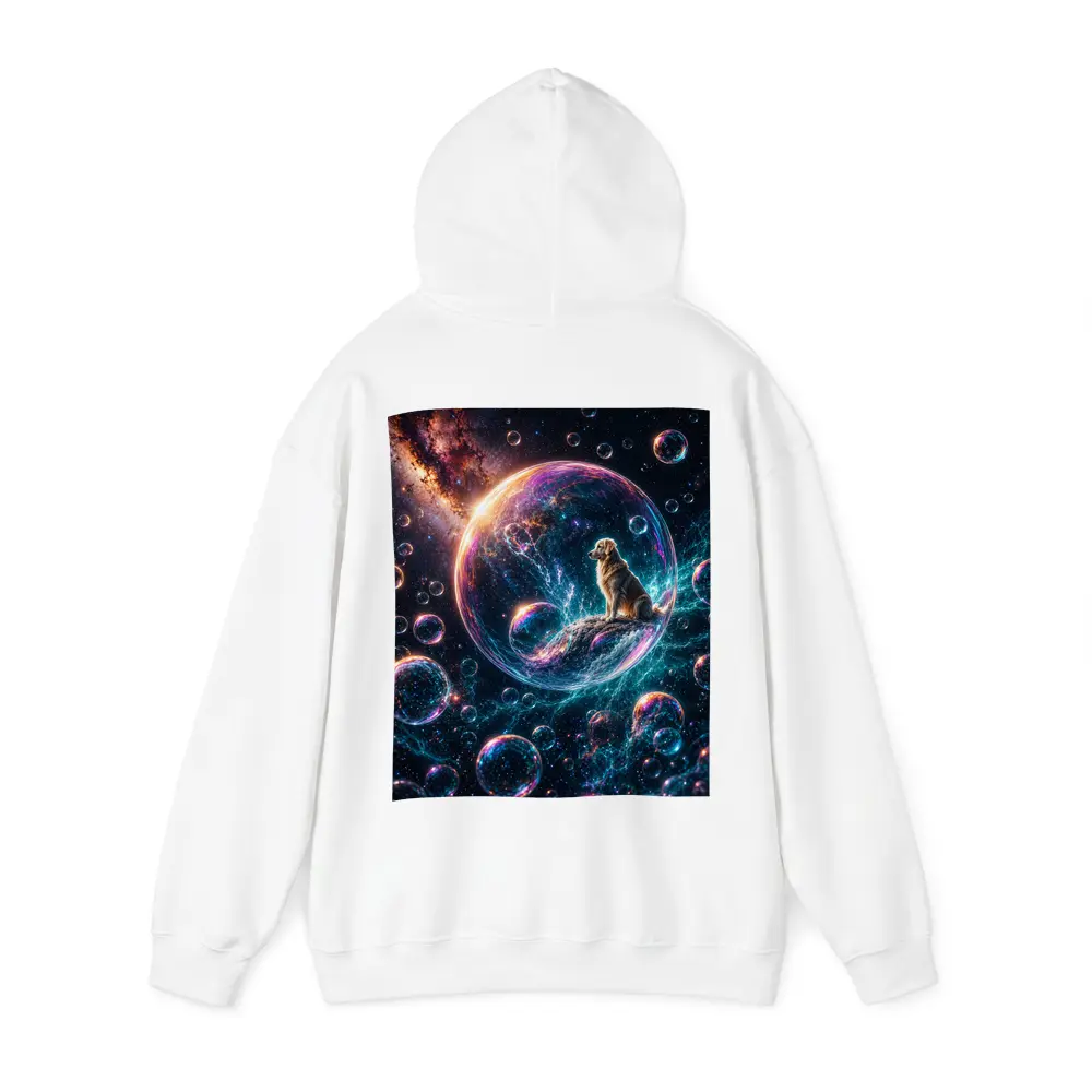 Golden Retriever Sitting in Cosmic Soap Bubble – Hoodies