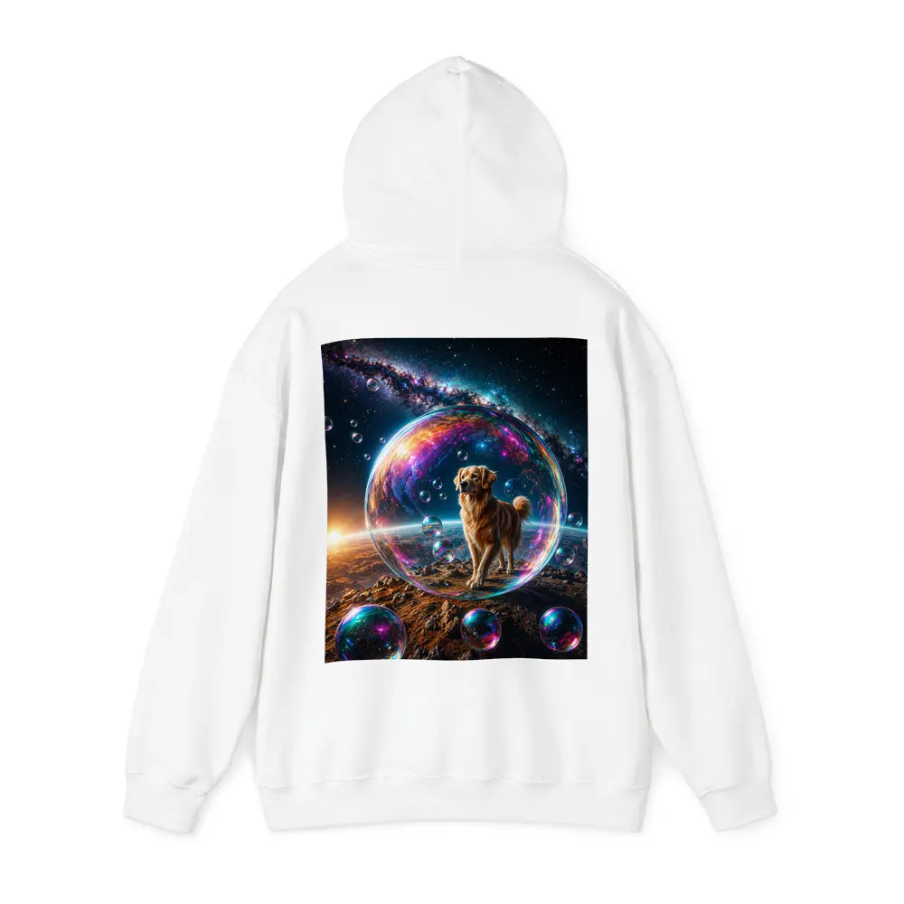 Golden Retriever In Cosmic Soap Bubble Space – Hoodies