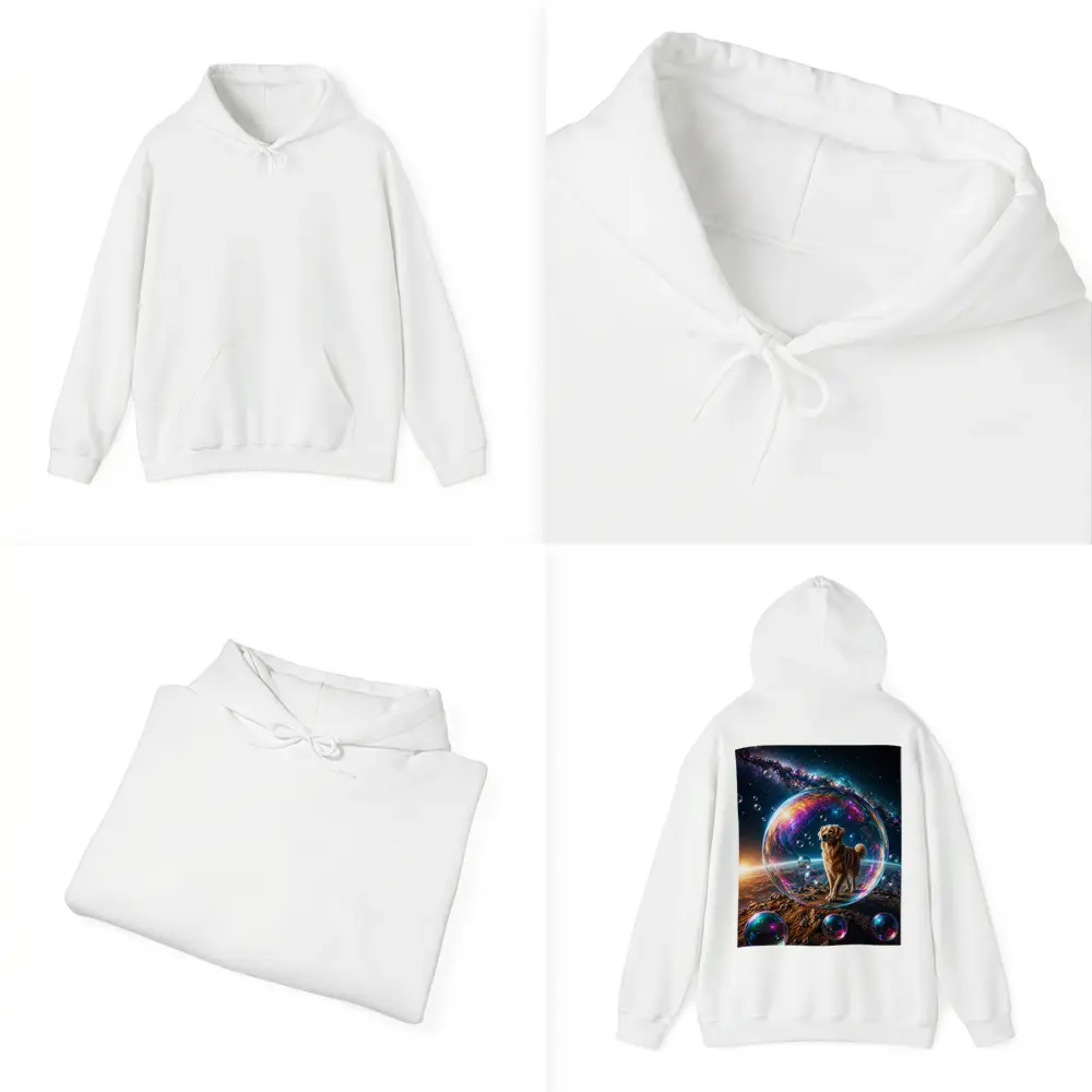 Golden Retriever In Cosmic Soap Bubble Space – Hoodies