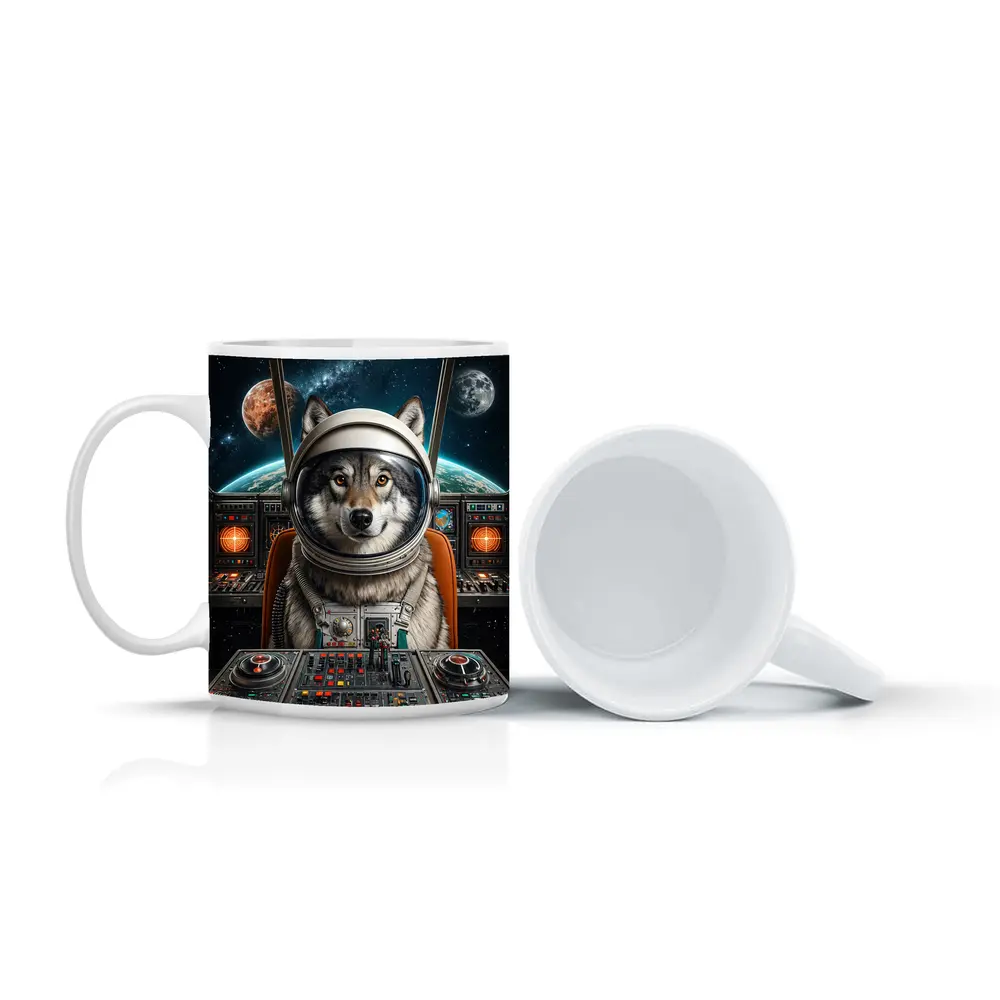 Wolf Astronaut Space Cockpit Cosmic Adventure – Mugs