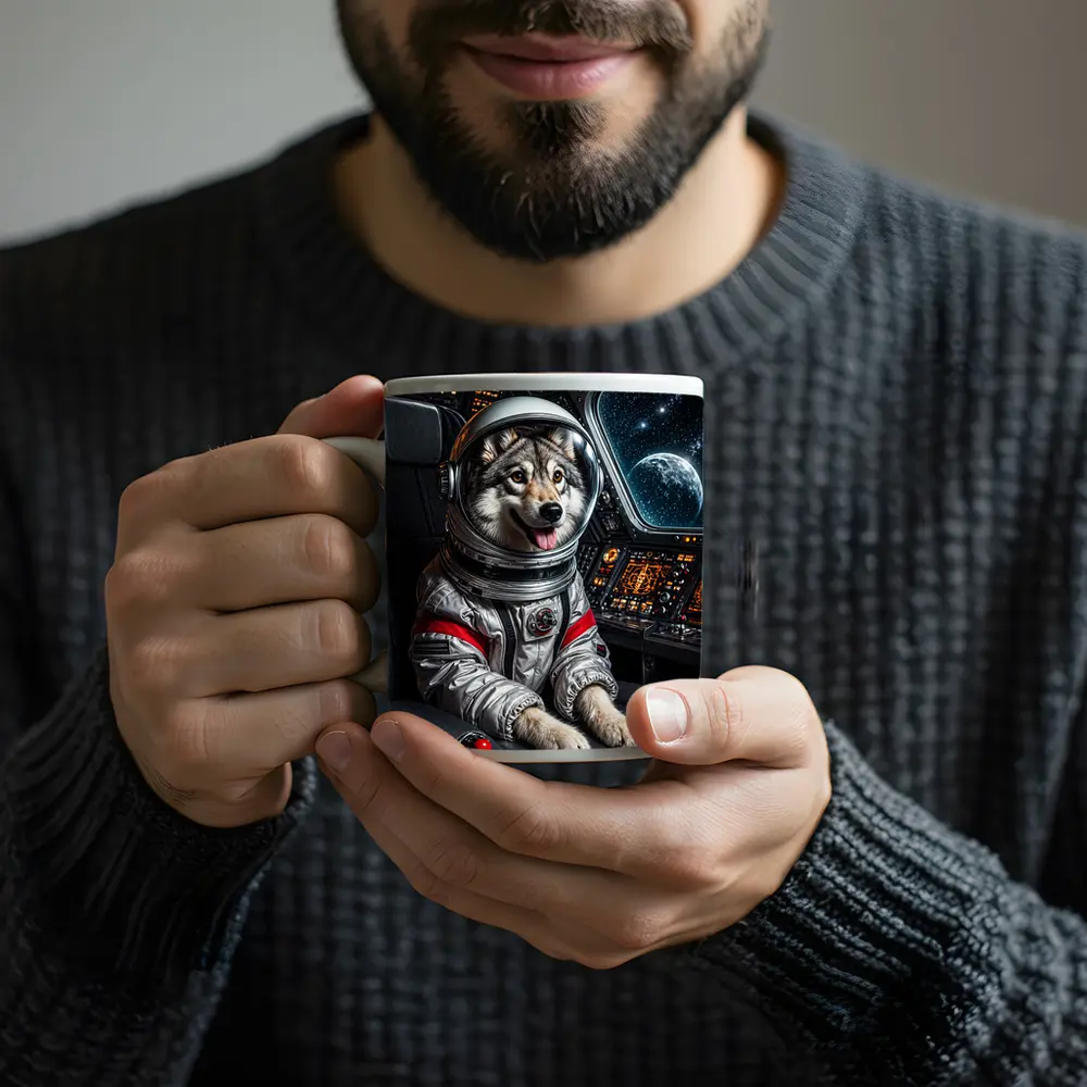 Siberian Husky Astronaut Inside Starship Cockpit – Mugs